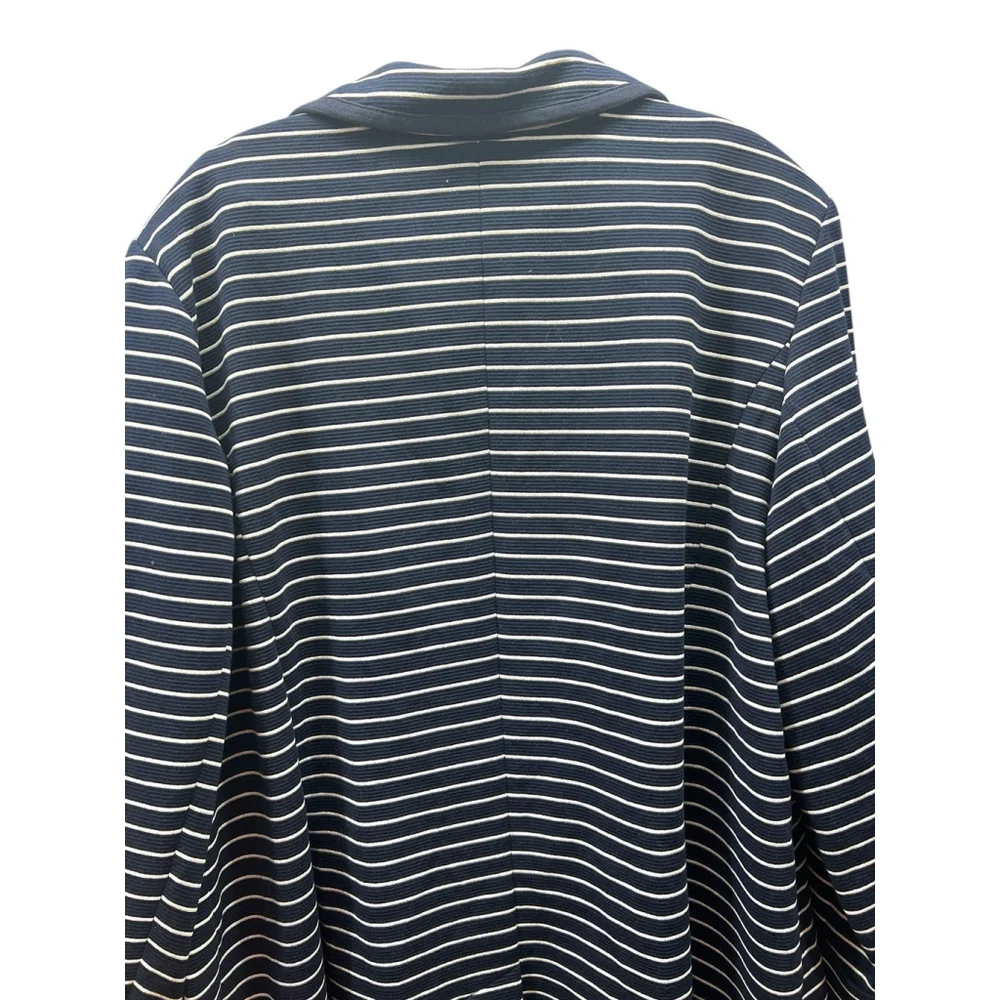 Talbots Plus Size 2X Navy White Stripe Blazer Jacket - Picture 5 of 9